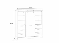 Buffetkast Kaszimiro 145cm - decor - waterford eik &  zwart