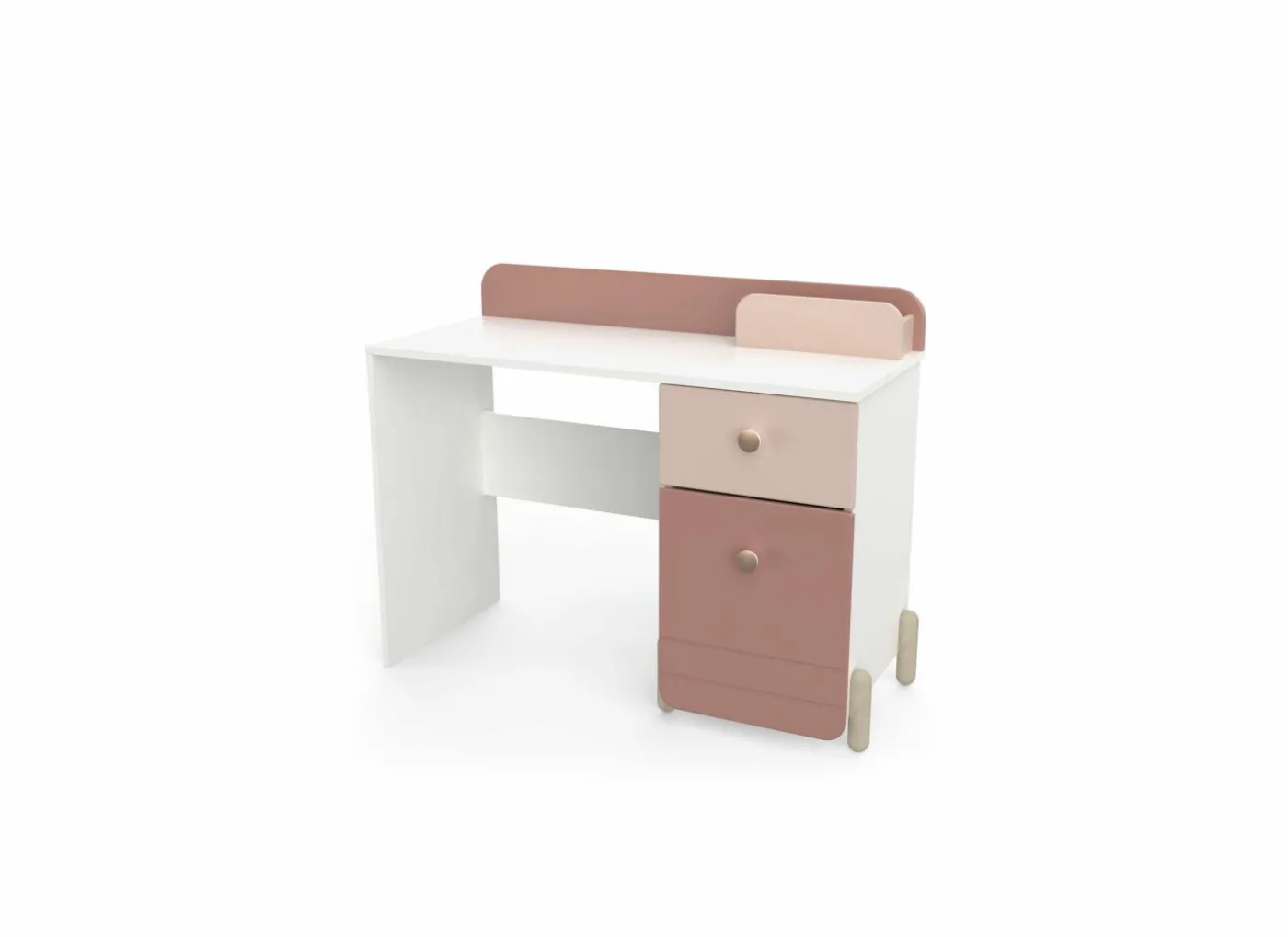 Bureau Jade 104x44cm - decor - mat roze & mat wit