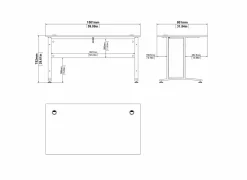 Bureau Prima 150x80x75cm - melamine - wit