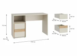 Bureau Wexlin 120x50x76cm - decor - sand & mauvella oak