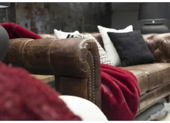 Chesterfield Stanley 4-zit - leder - bruin