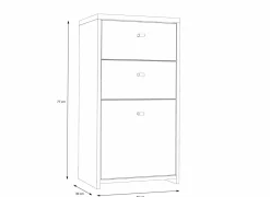 Commode Best Chest 40x30x78cm - decor - artisanale eik & wit