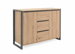 Commode Denver 120cm - decor - artisanale eik & anthraciet