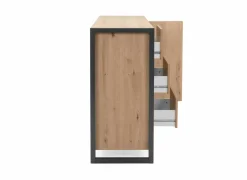 Commode Denver 120cm - decor - artisanale eik & anthraciet