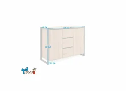 Commode Denver 120cm - decor - artisanale eik & anthraciet