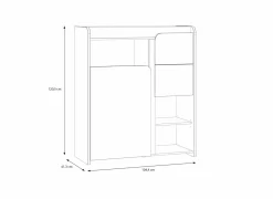 Commode Hoa 105x41x120cm - decor - mauvella eik & groen