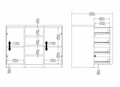 Commode Naia 121x50x91cm - decor - cashmere/jackson hickory