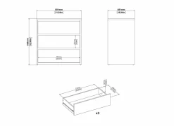 Commode Next 80x48x84cm - decor - wit/jackson hickory