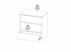 Commode Next 80x48x84cm - decor - wit/jackson hickory