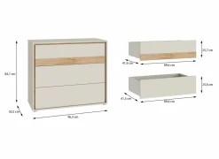 Commode Wexlin 96x50x84cm - decor - sand & mauvella oak