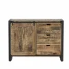 Commode Woodstock 120x45x90cm - mango massief - naturel & zwart
