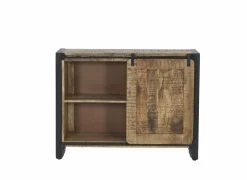 Commode Woodstock 120x45x90cm - mango massief - naturel & zwart
