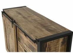 Commode Woodstock 120x45x90cm - mango massief - naturel & zwart