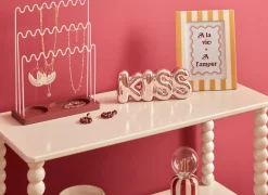 Deco Kiss/Wow H8,5cm - dolomiet - roze