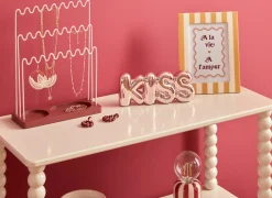 Deco Kiss/Wow H8,5cm - dolomiet - roze