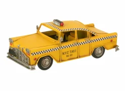 Deco Taxi Antiek  28x12,5x11cm - metaal - geel