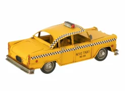 Deco Taxi Antiek  28x12,5x11cm - metaal - geel