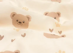Dekbedovertrek Beermotief 140x200cm - katoen & polyester - beige