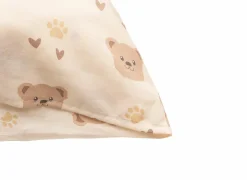 Dekbedovertrek Beermotief 140x200cm - katoen & polyester - beige