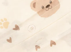 Dekbedovertrek Beermotief 140x200cm - katoen & polyester - beige