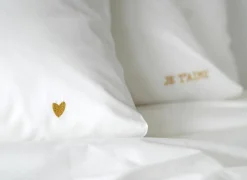 Dekbedovertrek Je t'aime 240x200/220cm - percale - goud