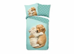 Dekbedovertrek Paxy 140x220cm - katoen - aqua