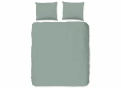 Dekbedovertrek Uni 200x220cm - flanel - groen