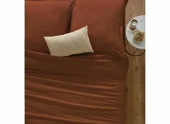 Dekbedovertrek 240x220cm - katoen - terracotta excl. kussenslopen