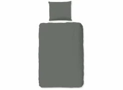 Dekbedovertrek 140x220cm - katoen - olijfgroen