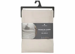 Dekbedovertrek 140x220cm - katoen - beige lin excl. kussenslopen