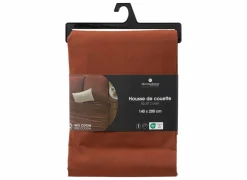 Dekbedovertrek 140x220cm - katoen - terracotta excl. kussenslopen