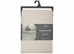 Dekbedovertrek 240x220cm - katoen - beige lin excl. kussenslopen