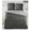 Dekbedovertrek 200x220cm - katoen - antraciet/grijs