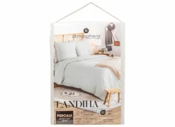 Dekbedovertrek 260x240cm - percale katoen - beige