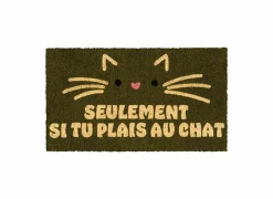 Deurmat Si tu plais au chat 70x40cm - kokos & PVC - multicolor