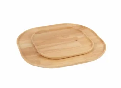 Dienblad 44x44,5cm - rubberhout - naturel