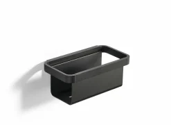 Doucherek 22x11x9cm - aluminium - zwart