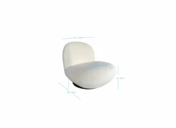 Draaifauteuil Criollo 91x95x71cm - bouclé - wit
