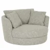 Draaifauteuil Nest 128x120x69cm - stof - beige/grijs