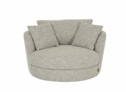 Draaifauteuil Nest 128x120x69cm - stof - beige/grijs