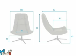 Draaifauteuil Slow 100x82x93cm - stof - groen