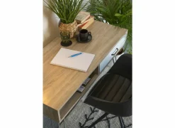 Draaistoel Burning 58x55x83.5cm - lederlook - zwart