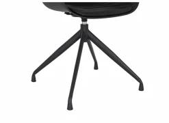 Draaistoel Burning 58x55x83.5cm - lederlook - zwart