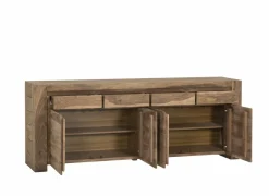 Dressoir Carbone  225cm - sheesham massief & decor - naturel
