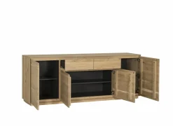 Dressoir Caviar 225cm - eik massief & decor - naturel