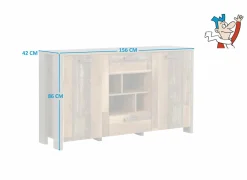 Dressoir Clif 156cm - decor - old wood & beton