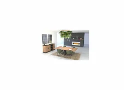 Dressoir 184cm - decor - bruin & zwart
