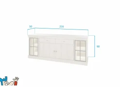 Dressoir 216cm - decor - natuurlijke olm