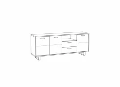 Dressoir Como 1 220cm - melamine - golden oak