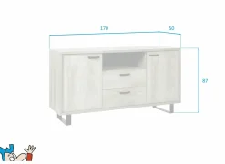 Dressoir Como 2 170cm - melamine - humus eik